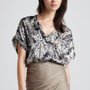 Halston Heritage Silk Print Top